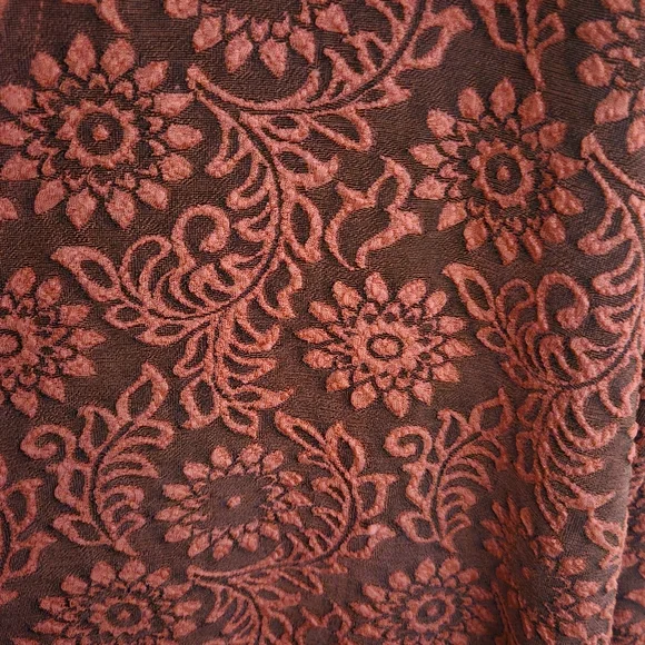 LuLaRoe | Sarah Cardigan | M | Duster | Rust | Textured | Mid-Calf | Floral - Picture 5 of 7